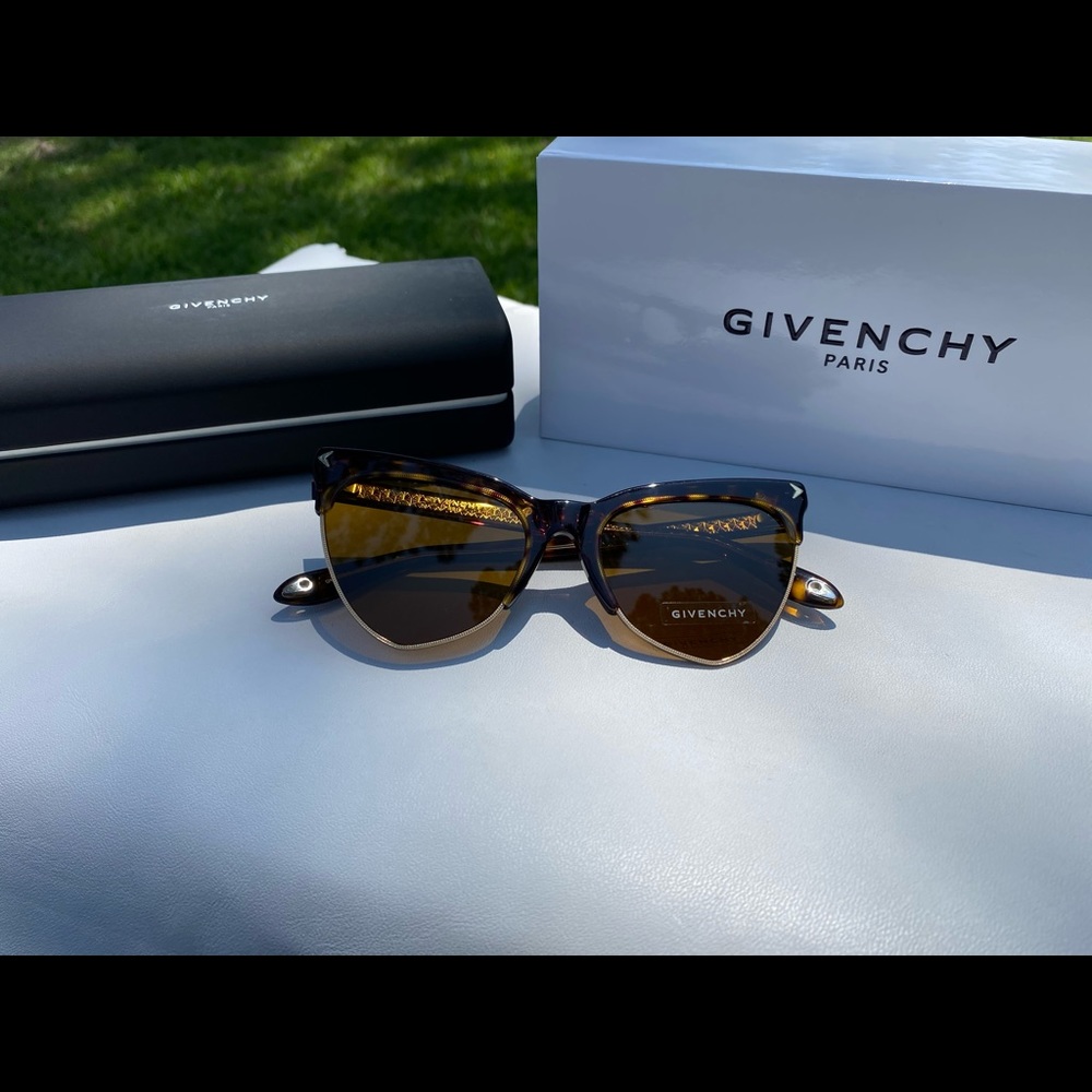 Givenchy Dark Havana & Brown Cat Eye Sunglasses - Picture 5 of 9